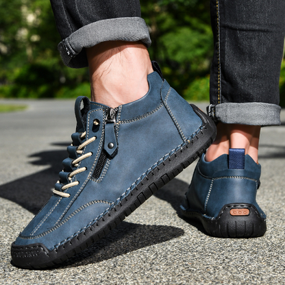 Herresko i nubuck med lynlås