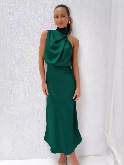 Lydia | Halterneck Lang Kjole