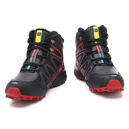 Men's snow boots, warm and non slip outdoor hiking boots, lightweight walking shoes in winter